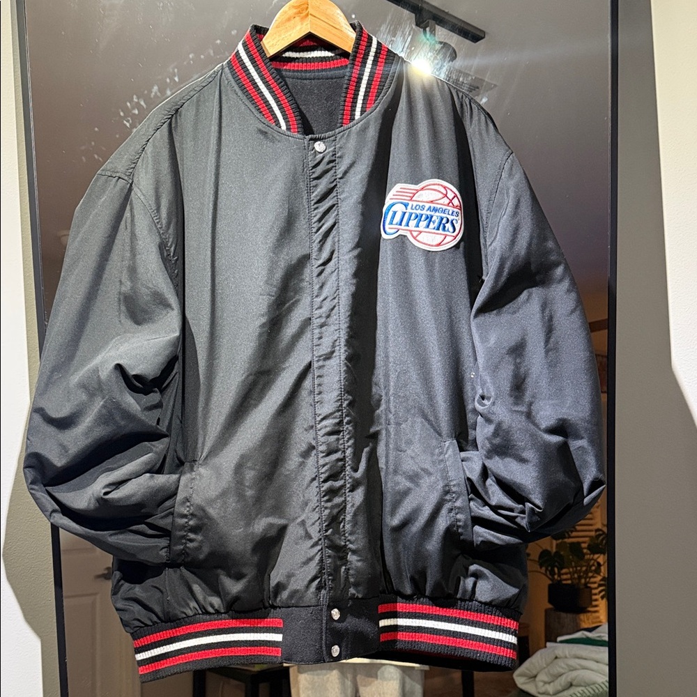 Vintage Jeff Hamilton Black LA Clippers NBA Logo Men's Jacket Varsity Jacket - Picture 9 of 14